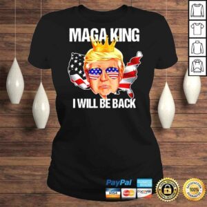 ClassicLadies Trump 2024 4th Of July Maga King Ill Be Back American Flag TShirt