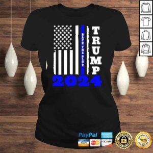 ClassicLadies Trump 2024 Back The Blue American Flag 4th Of July Shirt