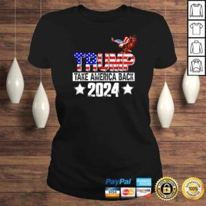 ClassicLadies Trump 2024 USA Flag Take America Back Mullet Eagle TShirt