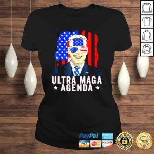 ClassicLadies Ultra MAGA Agenda Anti Biden US Flag Trump 4th Of July Shirt