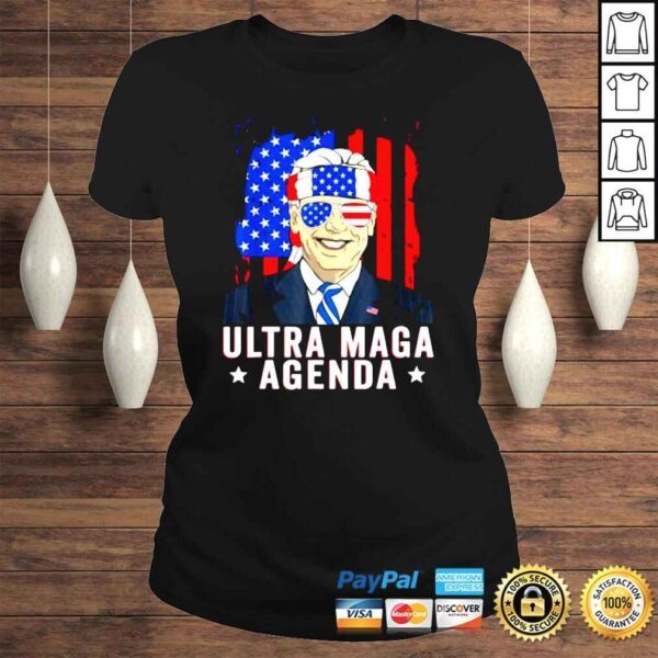 Ultra MAGA Agenda Anti Biden US Flag Trump 4th Of July Shirt - Image 3