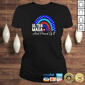 ClassicLadies Ultra MAGA And Proud Of It AntiBiden Rainbow America Flag Shirt