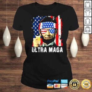 ClassicLadies Ultra Maga Patriotic 4th Of July Abraham Lincoln Drinking American flag shirt