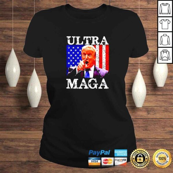 Ultra Mega King Trump Vintage American US Flag Anti Biden TShirt - Image 3