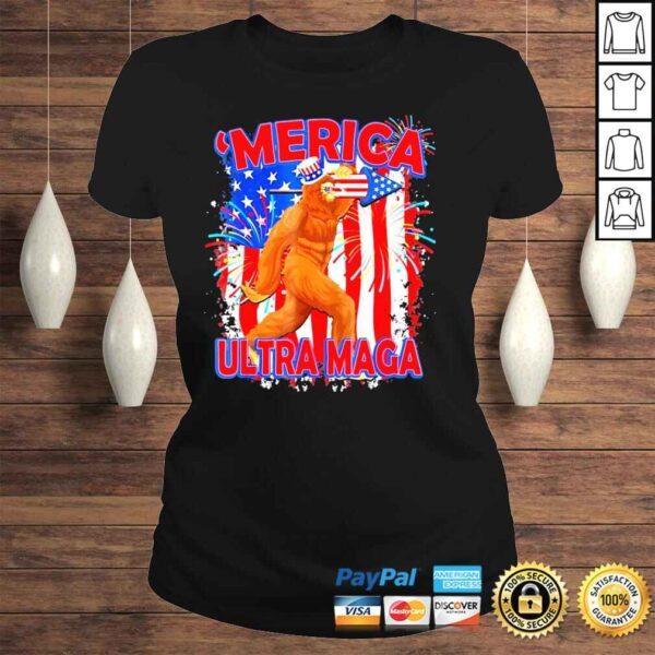 Ultra maga 4th of july bigfoot American flag vintage shirt - Image 3