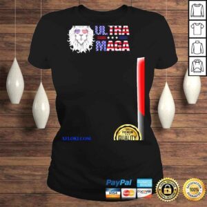 ClassicLadies Ultra maga proud lion usa flag glasses retro shirt