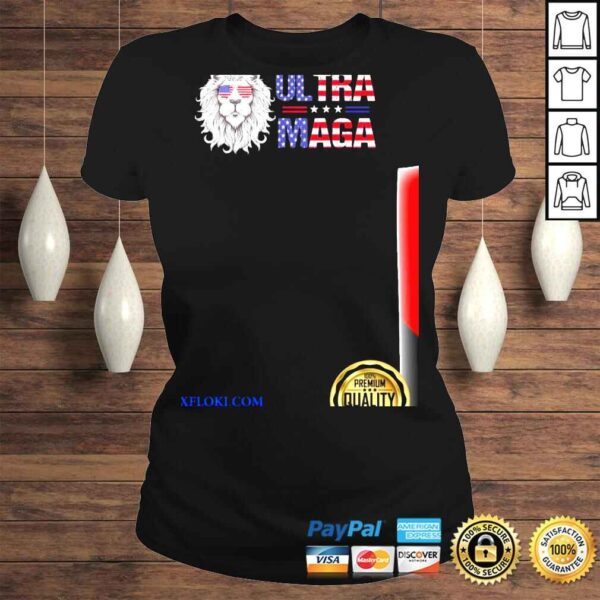 Ultra maga proud lion usa flag glasses retro shirt - Image 3