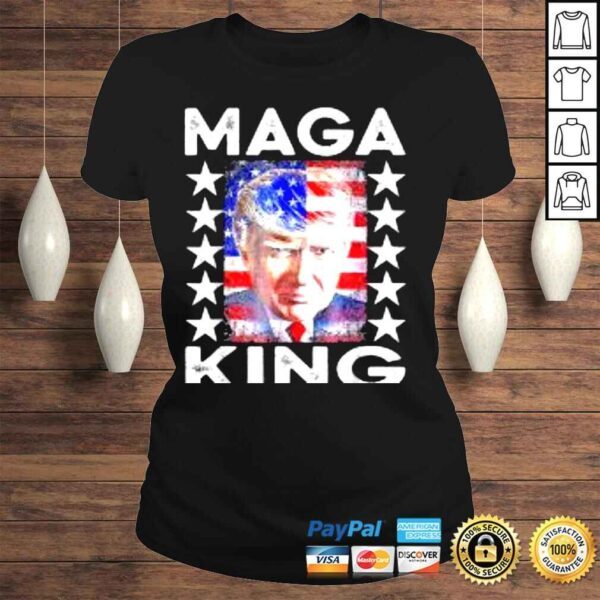 Vintage Ultra Mega King Trump 2024 American Flag Anti Biden Shirt - Image 3