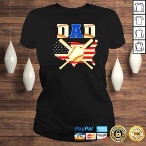 ClassicLadies Vintage proud baseball dad cool American flag shirt