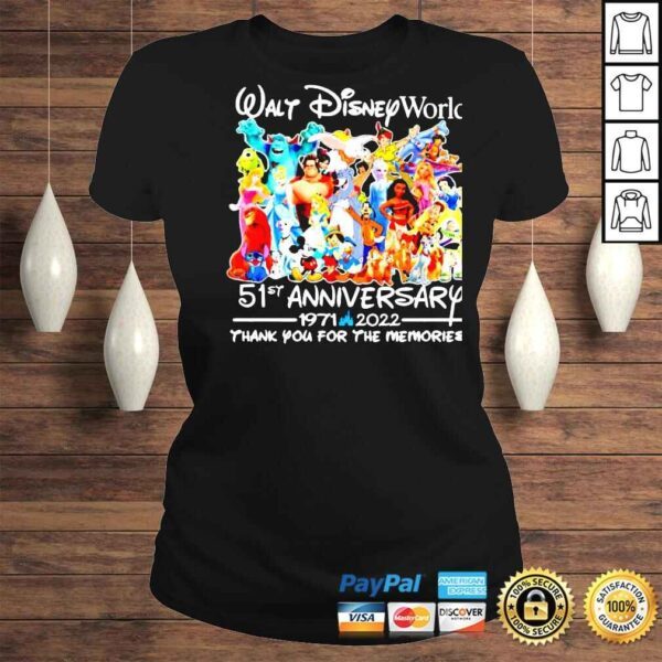 Walt Disney World 51st anniversary 1971 2022 thank you for the memories shirt - Image 3