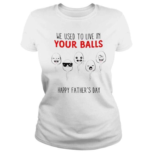 We used to live in your balls happy fathers day shirt - Image 3