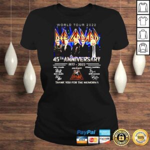 ClassicLadies World Tour 2022 Def Leppard 45th anniversary 1977 2022 shirt