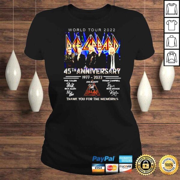 World Tour 2022 Def Leppard 45th anniversary 1977 2022 shirt - Image 3