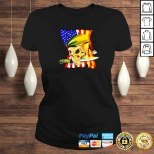 ClassicLadies american flag skull and knife vintage shirt