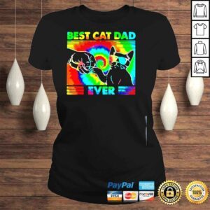 ClassicLadies cat dad ever tie dye cat daddy fathers shirt