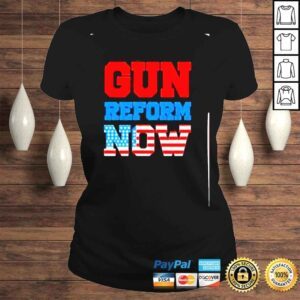 ClassicLadies gun reform now American flag shirt