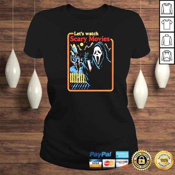 lets Watch Scary Movies Scream Horror Death shirt - Image 3