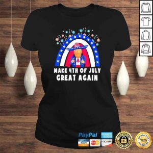 ClassicLadies make 4th of july great again Trump rainbow usa flag shirt