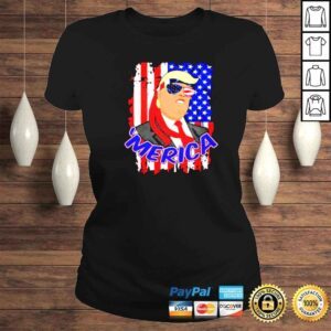 ClassicLadies merica Donald Trump America flag shirt