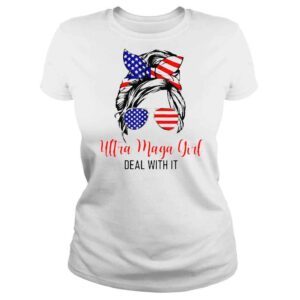 ClassicLadies messy bun ultra maga pro Trump shirt