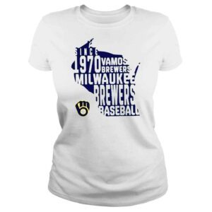 ClassicLadies milwaukee brewers white hometown hot shot shirt