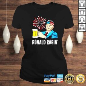 ClassicLadies ronald Reagan beer firework Ronald Ragin shirt