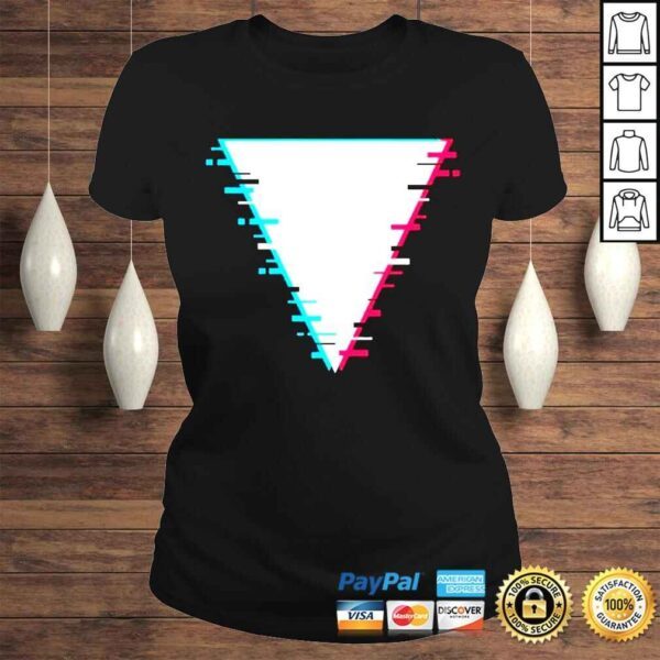 shapes with glitch distortion effect Geometry Triangles Tshirt - Image 3