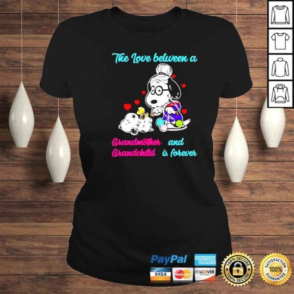 snoopy the love between a grandmother and grandchild is forever shirt - Image 3