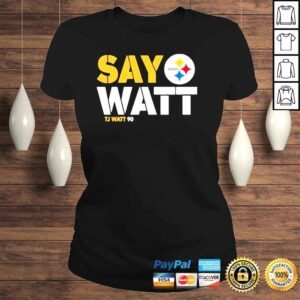 ClassicLadies the Steelers pro shop Pittsburgh Steelers say watt tj watt 90 mark kaboly shirt