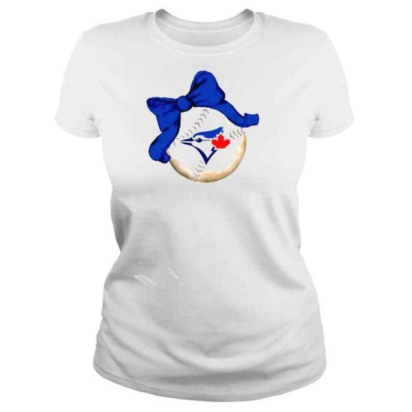 toronto blue Jays tiny turnip infant baseball bow cute shirt - Image 3