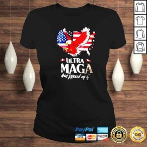 ClassicLadies ultra MAGA and proud of it eagle America map vintage shirt