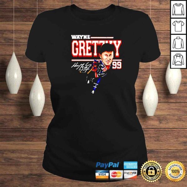 wayne Gretzky Edmonton Cartoon hockey signature shirt - Image 3