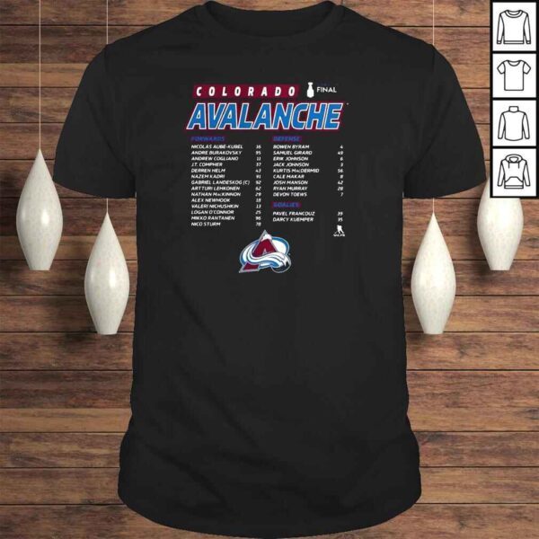 Colorado Avalanche 2022 Stanley Cup Final Forwards Defense Goalies shirt