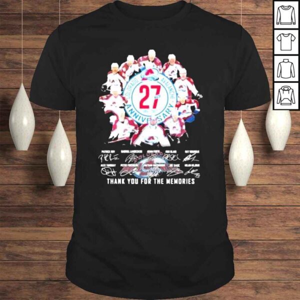 Colorado Avalanche 27th 1995 2022 anniversary thank you for the memories signatures shirt