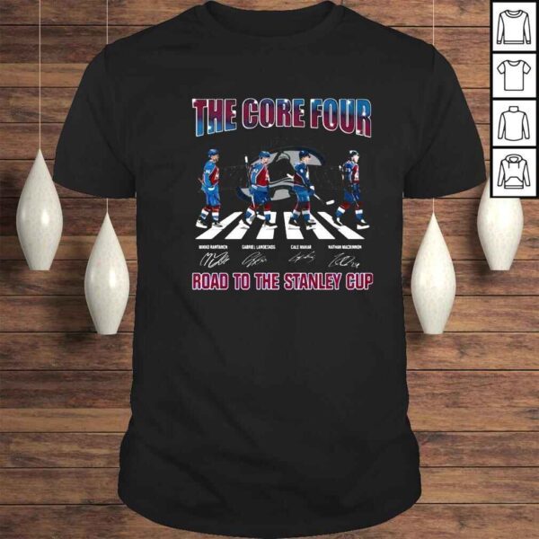 Colorado Avalanche abbey road the core four road to the Stanley Cup signatures shirt