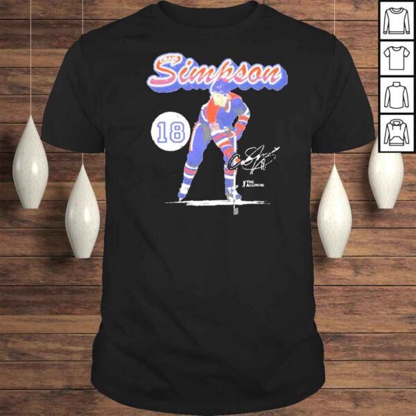 Craig Simpson Edmonton Retro Script Hockey Signatures Shirt