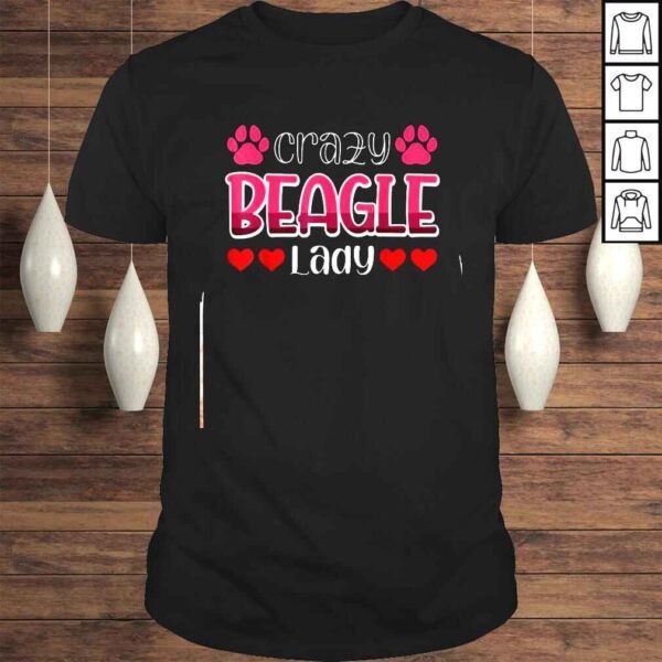 Crazy Beagle Lady Heart Shirt