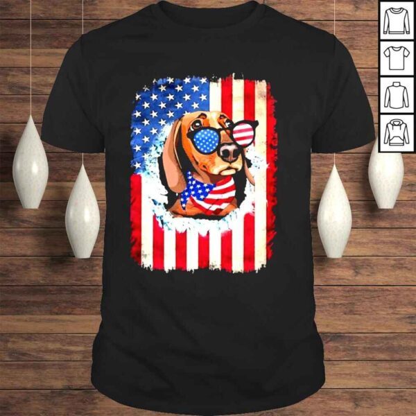 Dachshund happy independence day American flag shirt