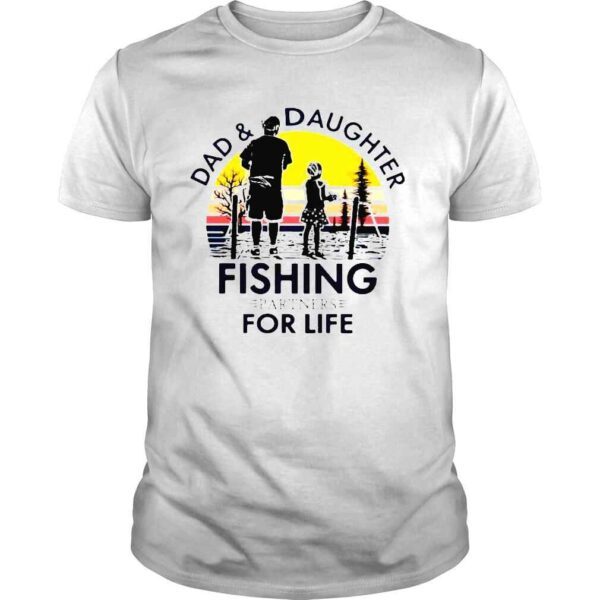 Dad And Daughter Fishing Partners For Life Vintage Retro Tshirt