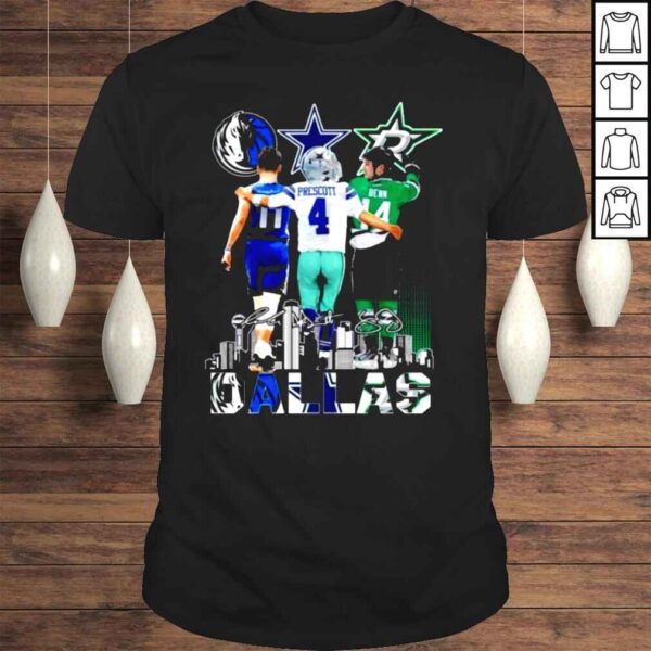 Dallas Mavericks Doncic 11 Dallas Cowboys Prescott 4 Dallas Stars Benn 14 Signatures Dallas City Shirt