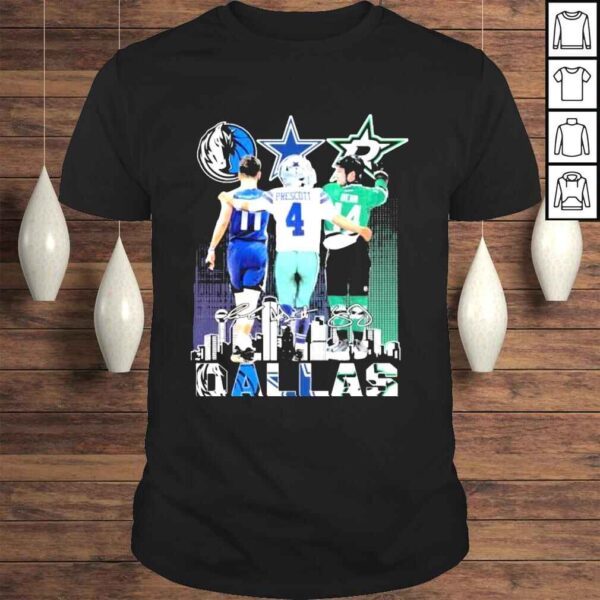 Dallas mavericks doncic Dallas Cowboys prescott Dallas stars benn signatures Dallas city shirt