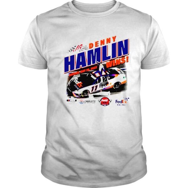 Denny Hamlin Checkered Flag White CocaCola 600 Race Win shirt