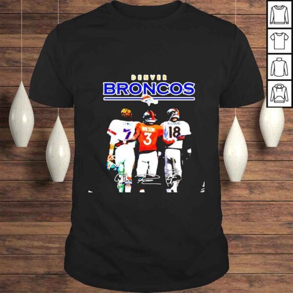 Denver Broncos Elway and Wilson and Manning signatures shirt