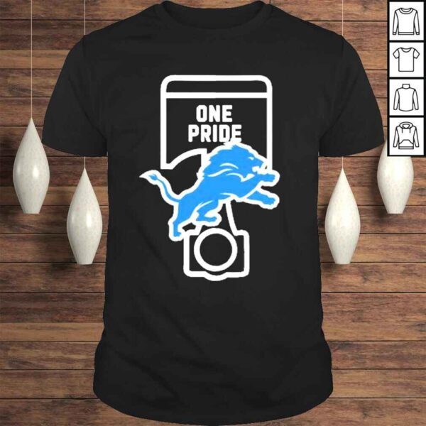 Detroit lions one pride blue shirt