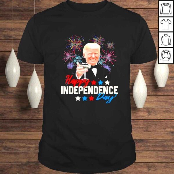 Donald Trump happy 4th of july American flag fireworks shirt