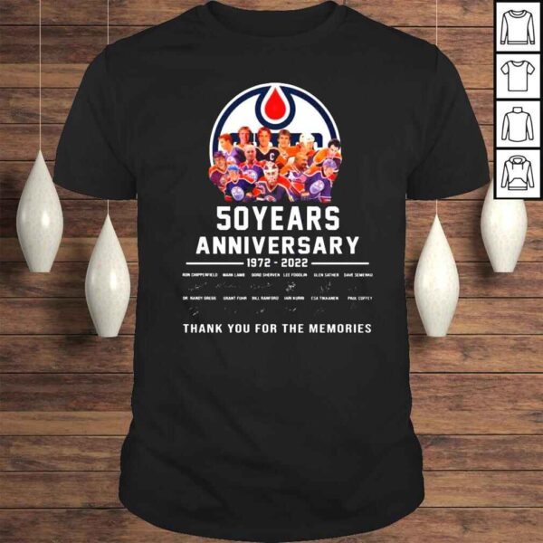 Edmonton Oilers 50 years anniversary 19722022 thank you for the memories signatures shirt