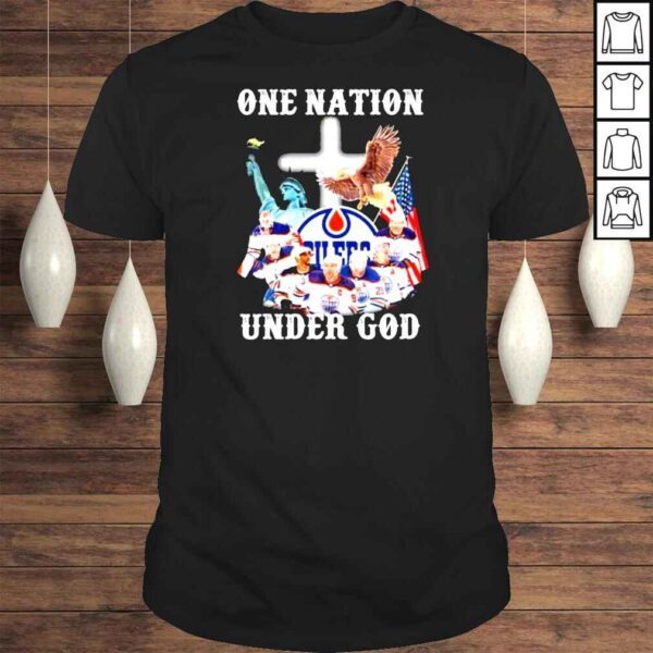 Edmonton Oilers One Nation Under God Signatures TShirt