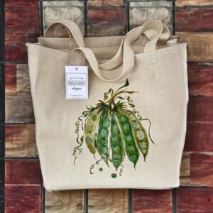 Garden Fresh Peas Large Canvas Funny Tote Bags