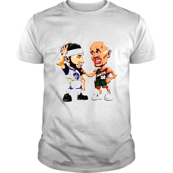 Gary Payton vs Klay Thompson Cartoon shirt