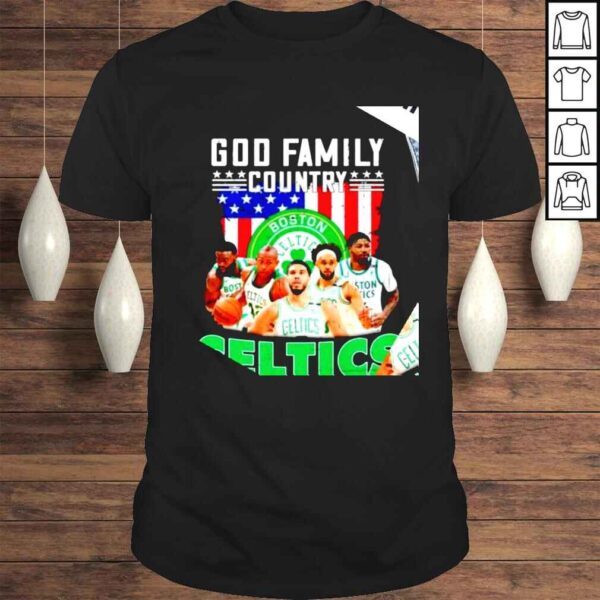 God Family Country Boston Celtics American flag retro shirt